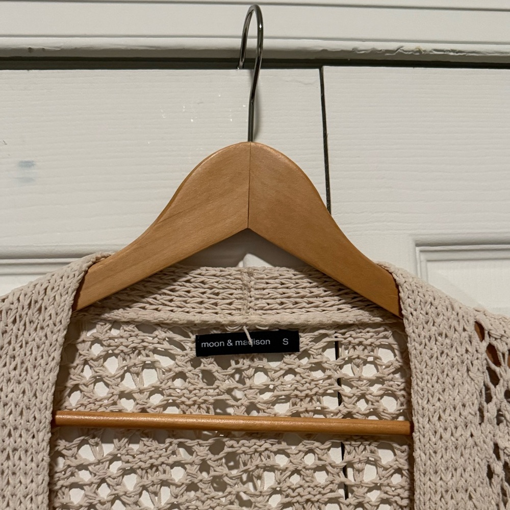 moon & madison Cream Open-Knit Cardigan - Picture 2 of 10